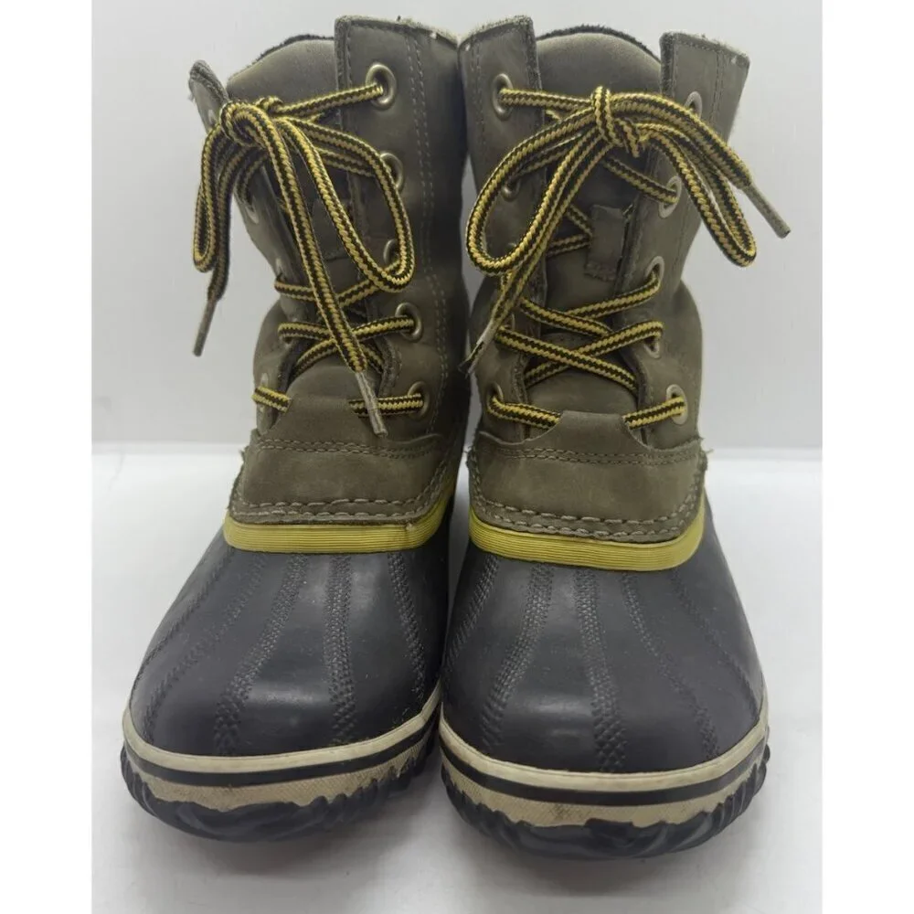 Sorel Slimpack Lace II Womens 6.5 Peat Moss Waterproof Winter Boots NL2348-213